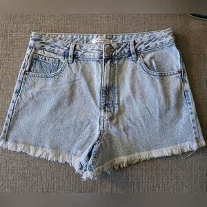 PacSun Light Blue Denim Women's Shorts Size 29 Raw Hem High Rise